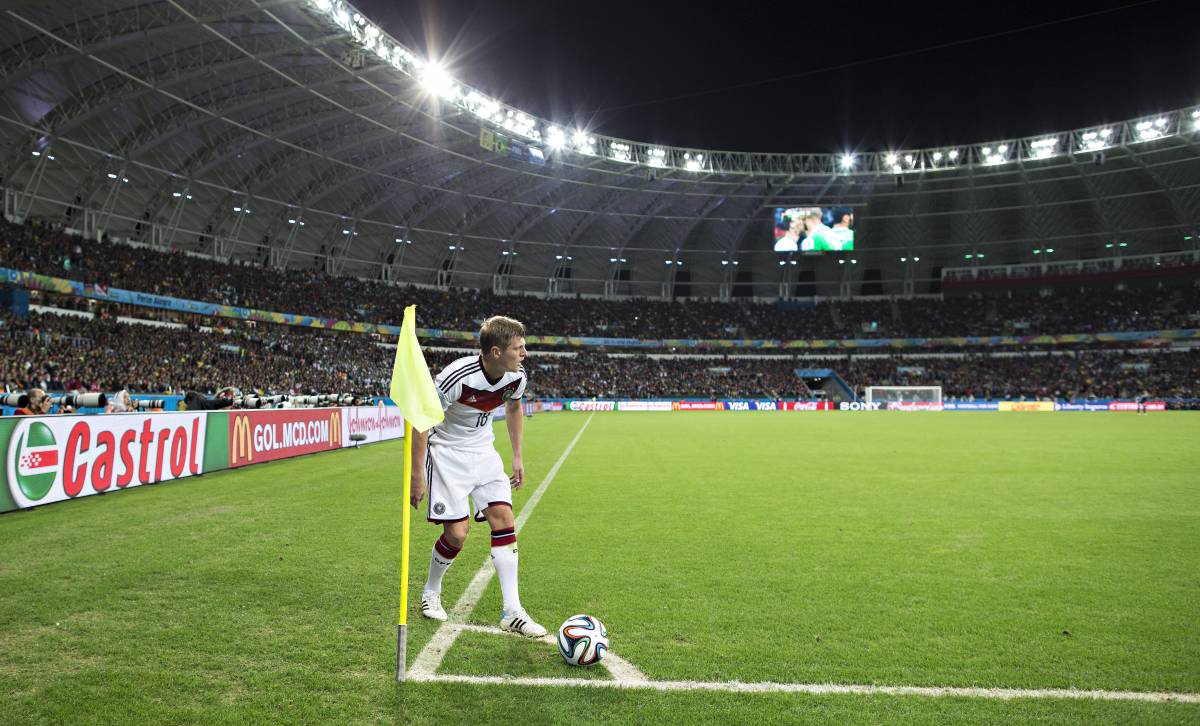 Toni Kroos pictured playing for Germany at 2014 FIFA World Cup in Brazil
